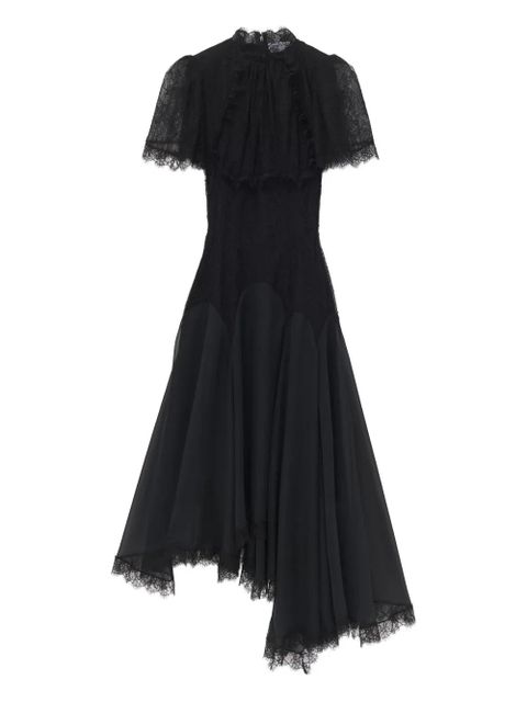 Alexander McQueen lace ruffled midi dress - Black - zdjęcie produktu nr 1