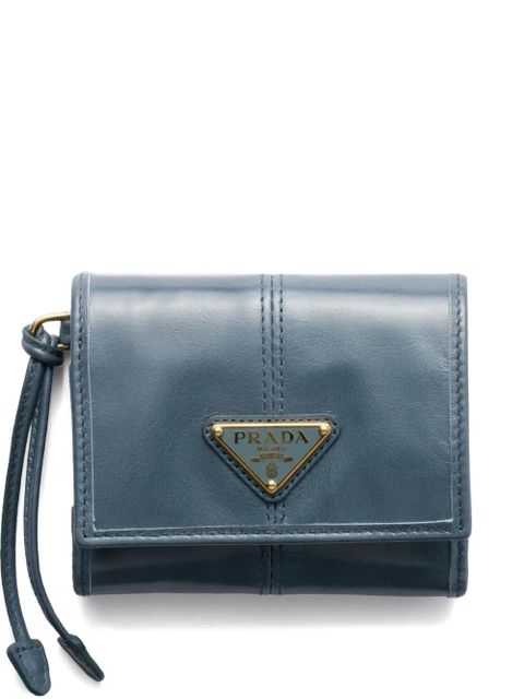 Prada enamel-triangle logo wallet - Blue - zdjęcie produktu nr 1