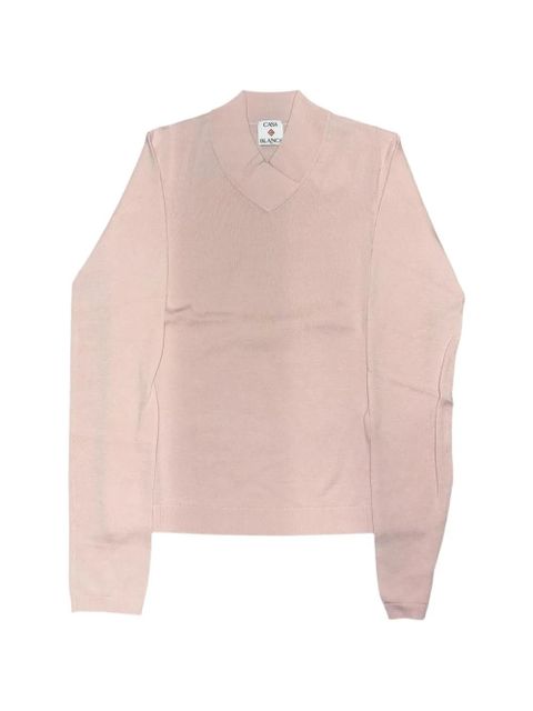 Casablanca V-neck long-sleeve sweater - Pink - zdjęcie produktu nr 1
