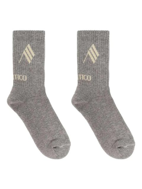 The Attico logo-detail ribbed socks - Grey - zdjęcie produktu nr 1