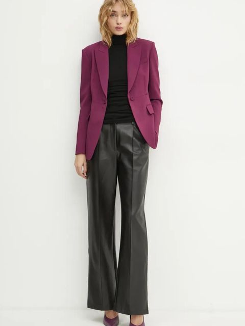 Pinko marynarka kolor fioletowy jednorzędowa gładka 104072 A243