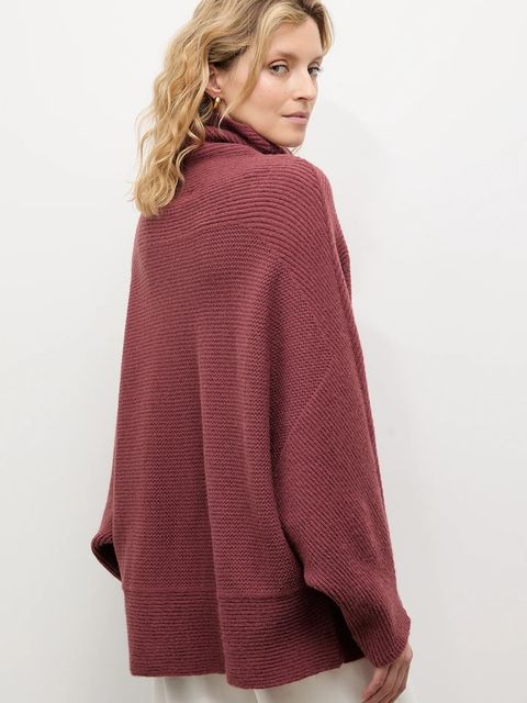 Answear.LAB sweter z kaszmirem damski kolor bordowy z golfem - zdjęcie produktu nr 2