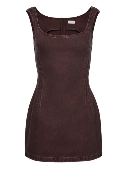Magda Butrym square-neck denim mini dress - Brown - zdjęcie produktu nr 1