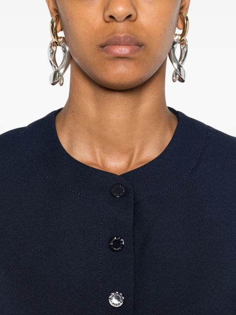 SANDRO button-fastening short-sleeve top - Blue