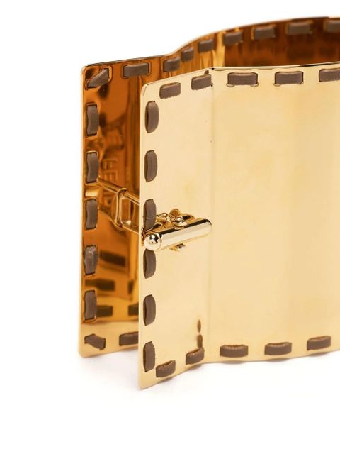 Fendi stitch-detail bangle - Gold