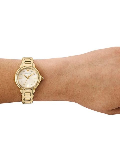 Emporio Armani zegarek damski kolor złoty - zdjęcie produktu nr 2