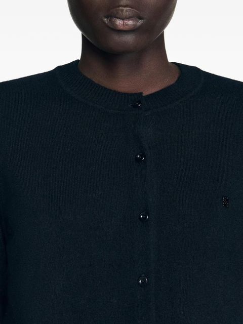 SANDRO ruffle-trim cardigan - Black