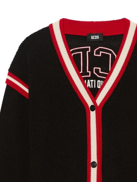 GCDS logo-embroidered cardigan - Black