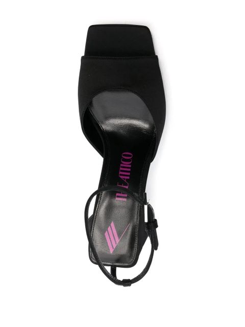 The Attico Piper 85mm satin sandals - Black