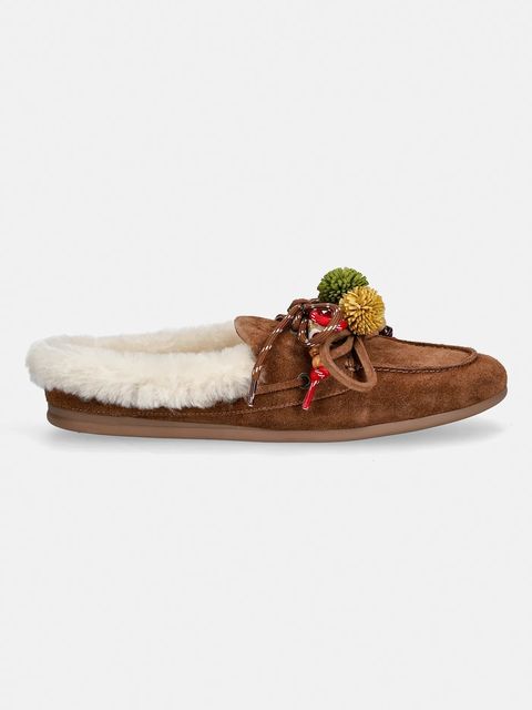 Nokwol kapcie zamszowe Coco Fur Tan Suede - zdjęcie produktu nr 2