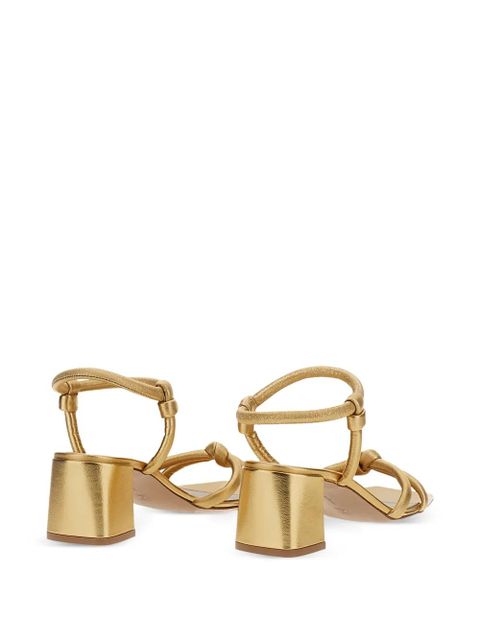 Gianvito Rossi knot-detail leather heeled sandals - Gold