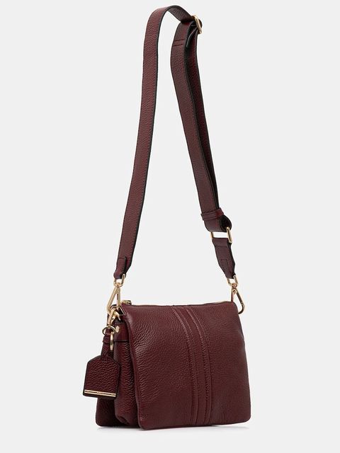 Geox torebka skórzana kolor bordowy D26KRA-00046-C9999