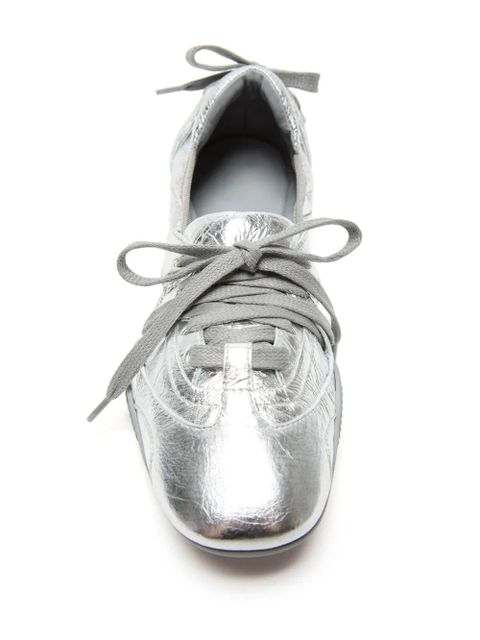 Acne Studios lace-up leather ballet flats - Silver