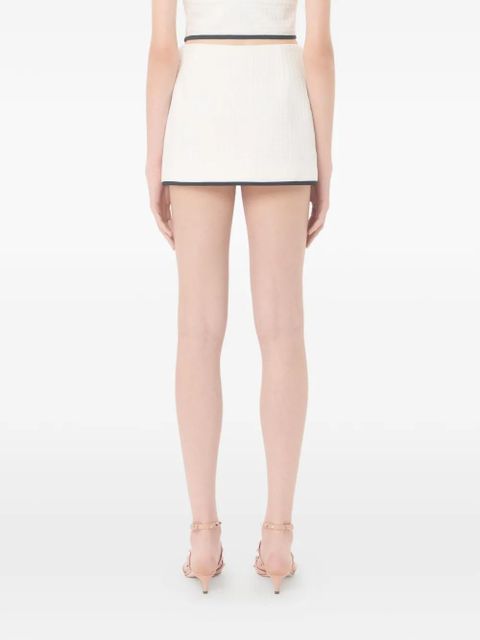 Valentino Garavani mini skirt in cotton tweed Canestrello - White