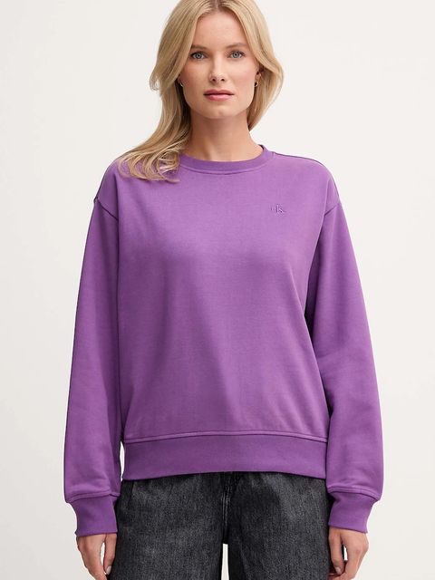 Calvin Klein Jeans bluza damska kolor fioletowy gładka LV047B236G - zdjęcie produktu nr 1