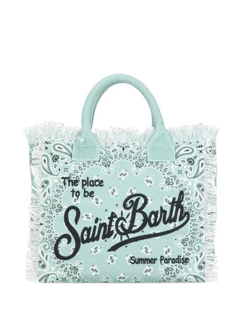 MC2 Saint Barth Vanity bandana-print fringed tote bag - Green - zdjęcie produktu nr 1