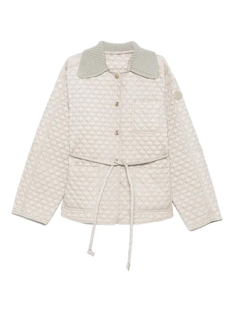 Moncler quilted knit-collar jacket - Grey - zdjęcie produktu nr 1