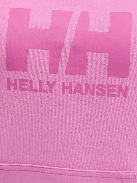 Helly Hansen bluza bawełniana HH LOGO 2.0 damska kolor fioletowy z kapturem z nadrukiem 34460