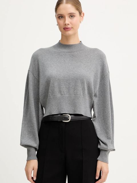 United Colors of Benetton sweter z dodatkiem wełny damski kolor szary lekki z półgolfem 1Y6SD2041 - zdjęcie produktu nr 1