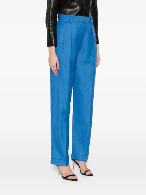 Versace pleated straight-leg trousers - Blue