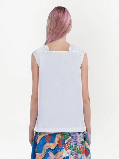 Marni ruched sleeveless cotton top - White - zdjęcie produktu nr 2