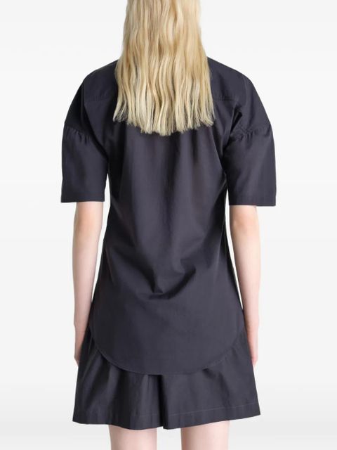 LEMAIRE scarf-detail short-sleeve shirt - Black