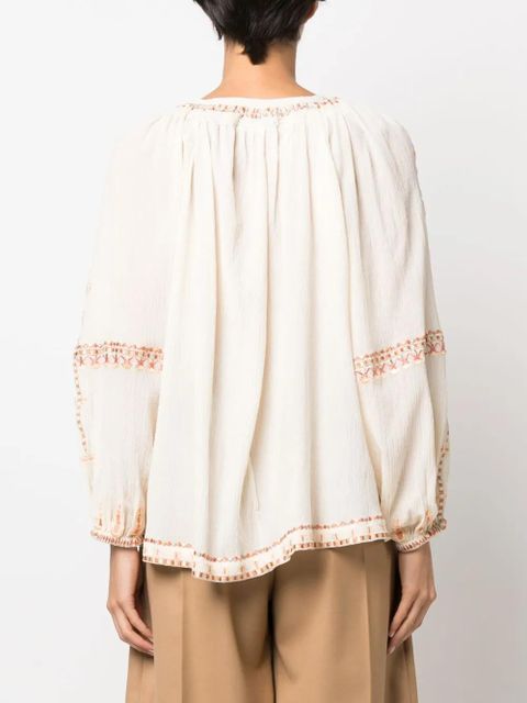 ISABEL MARANT Clive sequin-embellished blouse - Neutrals