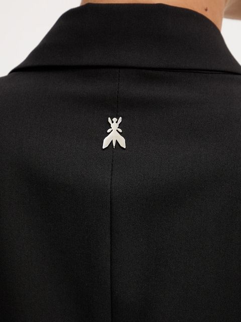 Patrizia Pepe marynarka kolor czarny dwurzędowa gładka 2S1543 A498