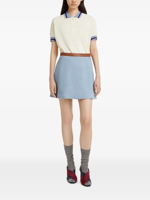 Marni nappa-waistband suede midi skirt - Blue - zdjęcie produktu nr 2