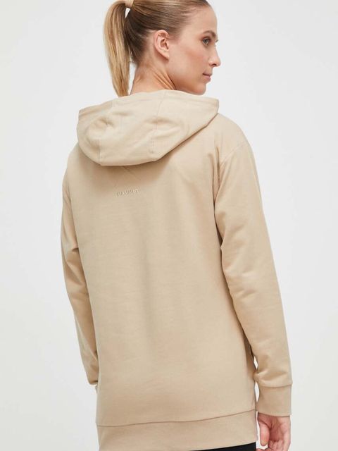 Mammut bluza dresowa ML Hoody Original kolor beżowy z kapturem z nadrukiem