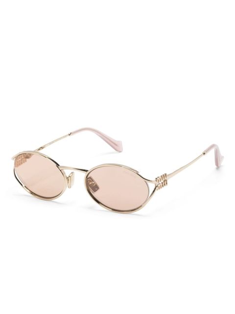 Miu Miu Eyewear Miu Miu logo sunglasses - Gold - zdjęcie produktu nr 2