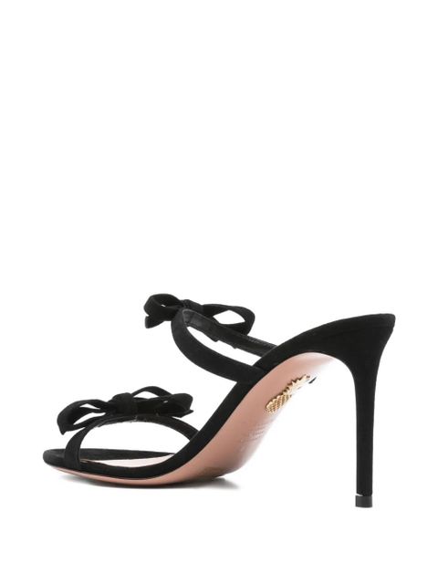 Aquazzura 100mm Soave bow-embellished stiletto sandals - Black