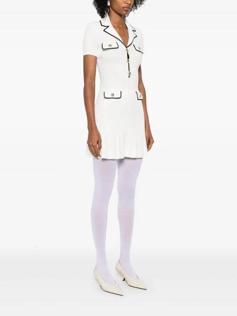 Self-Portrait ribbed-knit mini dress - White - zdjęcie produktu nr 2