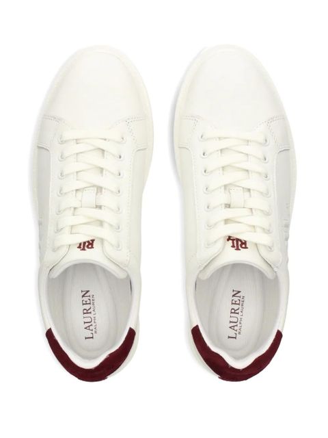 Lauren Ralph Lauren logo-embroidered suede sneakers - White
