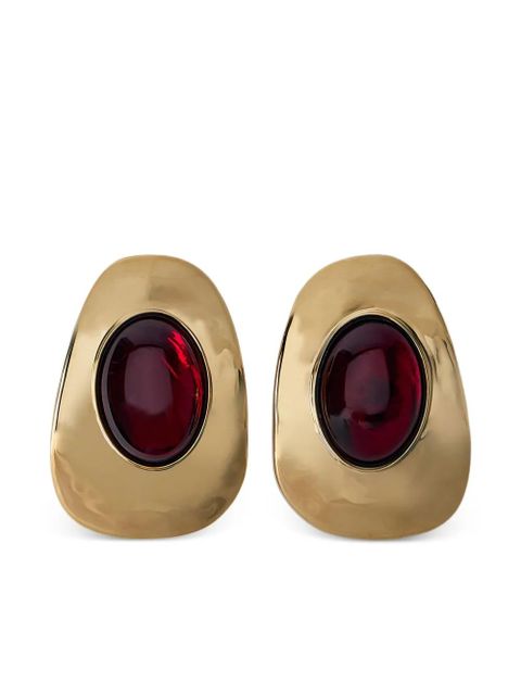 Saint Laurent hammered cabochon-setting earrings - Gold - zdjęcie produktu nr 1