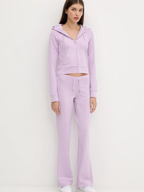 Juicy Couture spodnie dresowe JERSEY APOLLO PANT damskie kolor fioletowy z aplikacją JCWBJ125311 - zdjęcie produktu nr 2