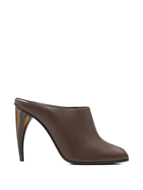 Alexander McQueen peep-toe leather mules - Brown - zdjęcie produktu nr 1