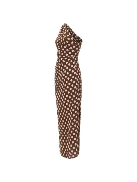 Faithfull the Brand Simona polka-dot maxi dress - Brown