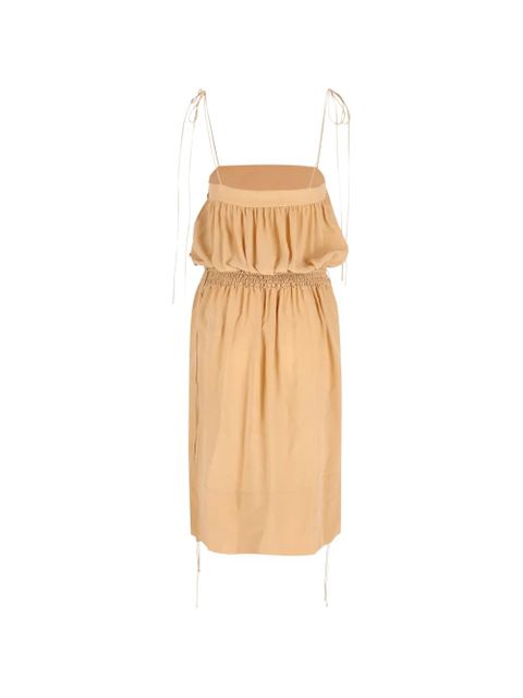 Saint Laurent silk ballon midi dress - Neutrals - zdjęcie produktu nr 2