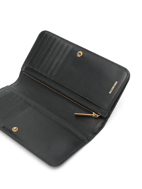 Balenciaga Monaco-motif leather wallet - Black