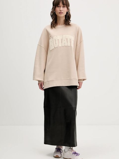 Rotate bluza bawełniana damska kolor beżowy z aplikacją 115316532 - zdjęcie produktu nr 2