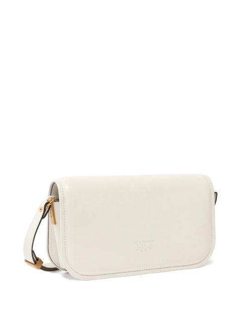 PINKO small Love bird-ring chain cross body bag - White