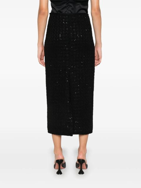 ROTATE BIRGER CHRISTENSEN bouclé midi skirt - Black