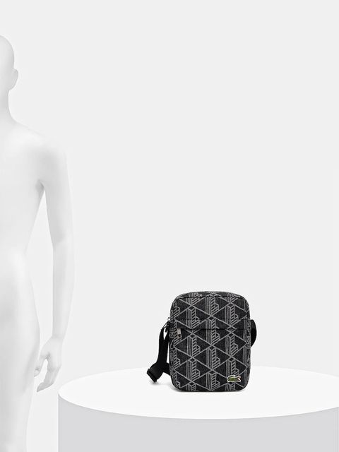 Lacoste saszetka jeansowa kolor czarny NU4869NZ