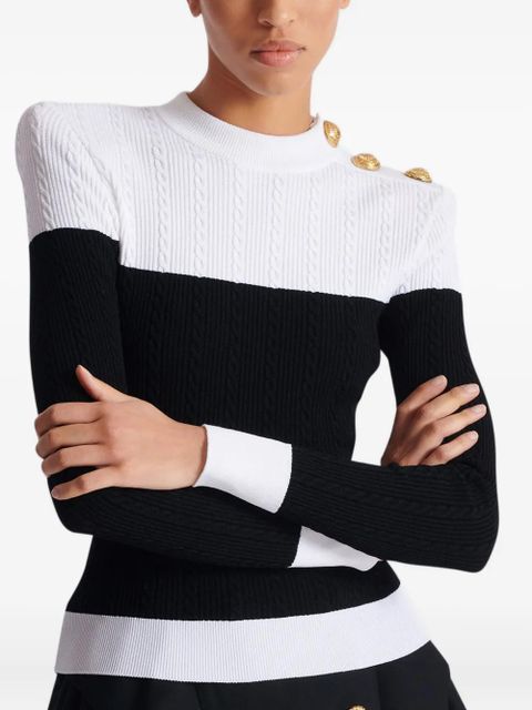 Balmain two-tone jumper - Black