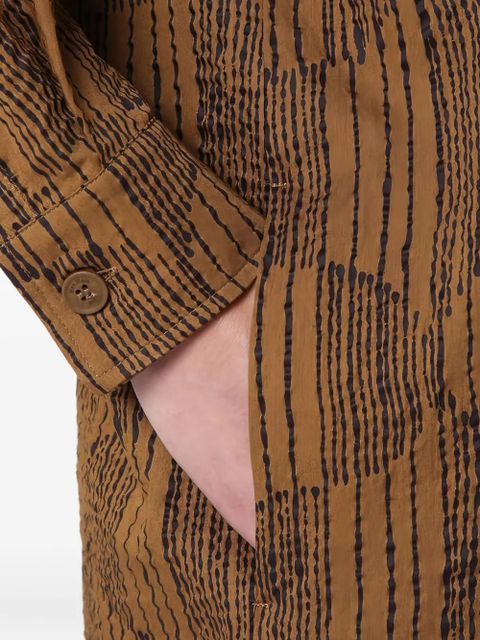 Max Mara geometric-print shirt midi day dress - Brown