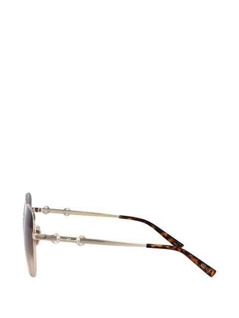 Gucci Eyewear Horsebit-detail square-frame sunglasses - Gold