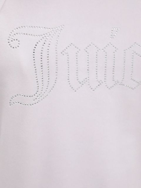 Juicy Couture bluza welurowa kolor fioletowy z kapturem z aplikacją JCWAS225306