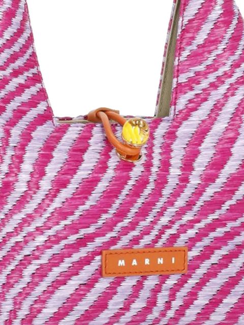 Marni Trapeze logo-patch tote bag - Pink