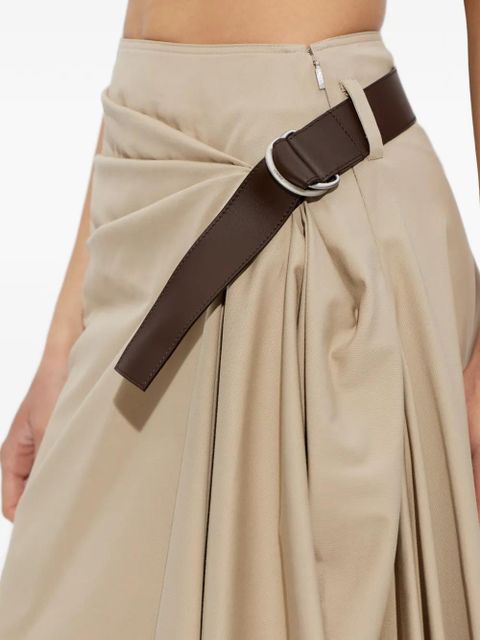 LOEWE belted asymmetric midi skirt - Neutrals